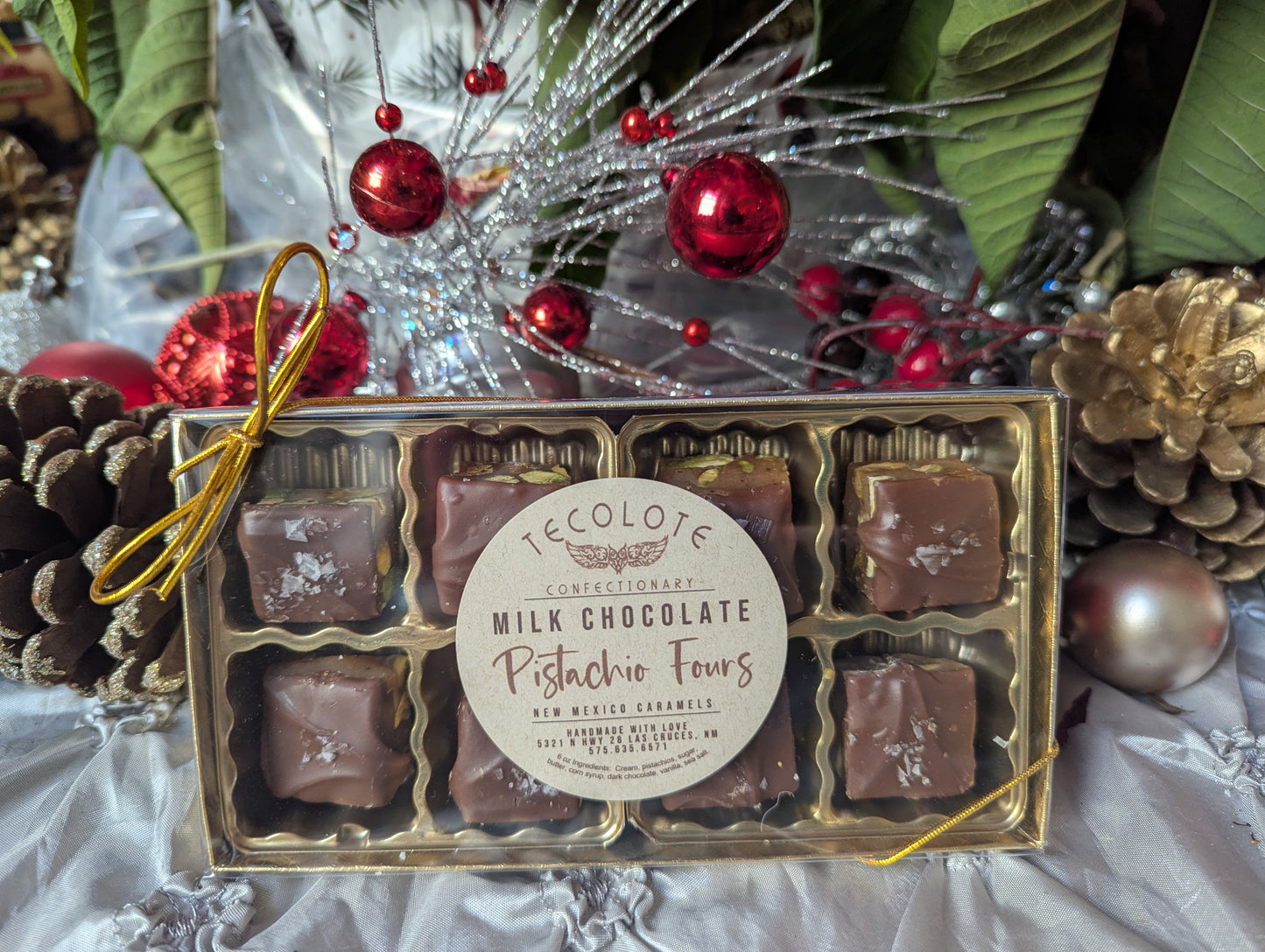 Milk Chocolate Pistachio Fours 8 count