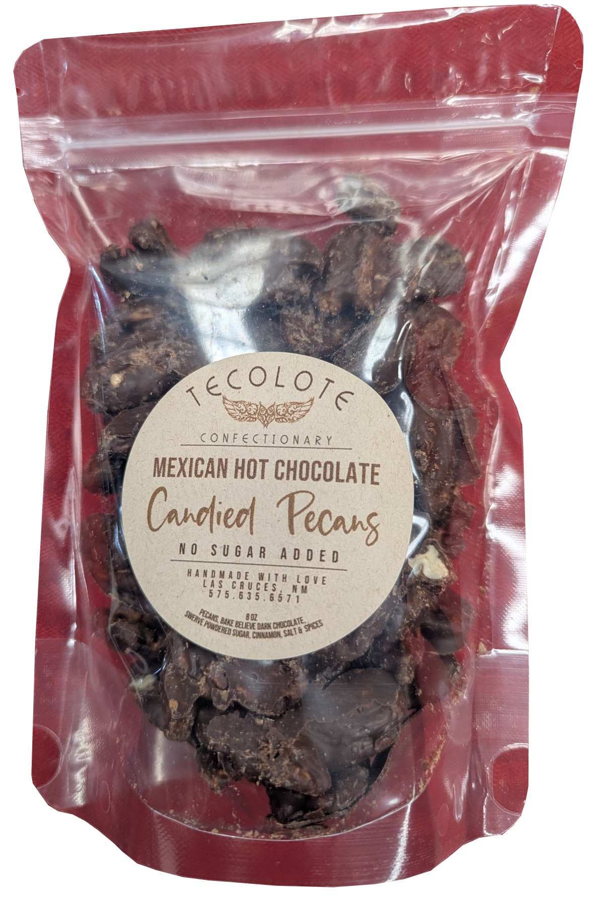 Sugar Free Mexican Hot Chocolate Candied Pecans 8 oz